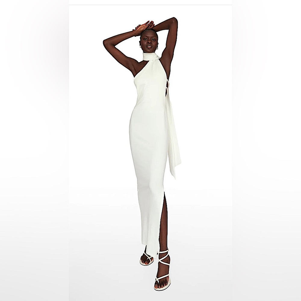 Khanum’s Kara Scarf Dress Maxi Ivory